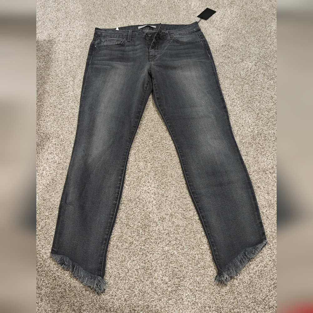 NWT Joe's Jeans Flawless Grey Frayed Raw Ankle Skinny Sz 30